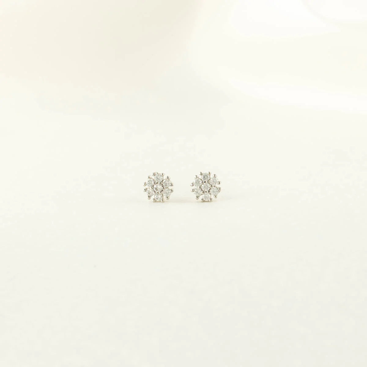 Florance White Zircon Flower Studs