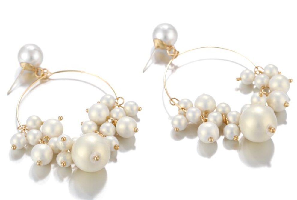 Olivia Pearl and Gold Earrings