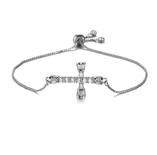 Gianna Cross Bracelet - Silver