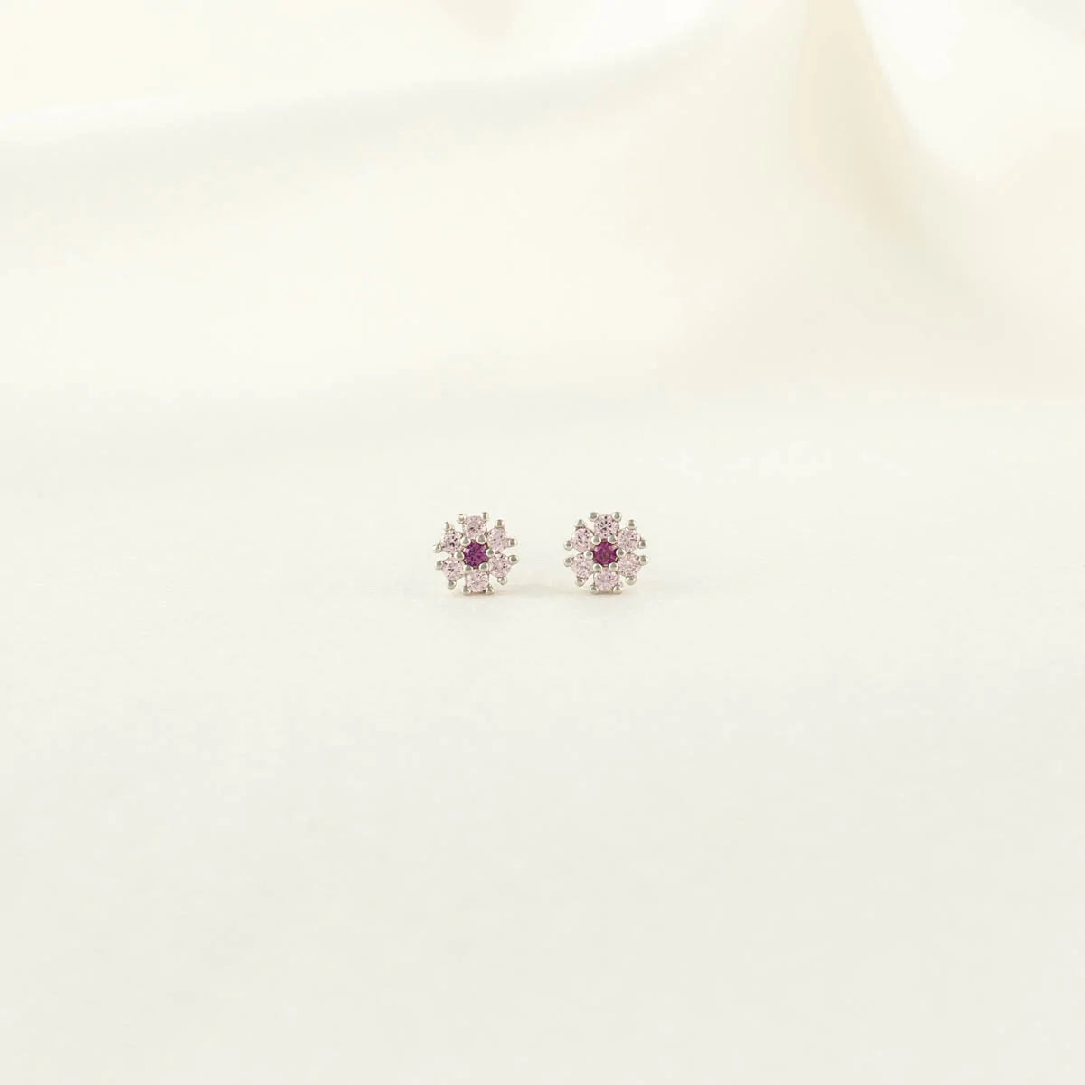 Myra Pink Zircon Flower Studs