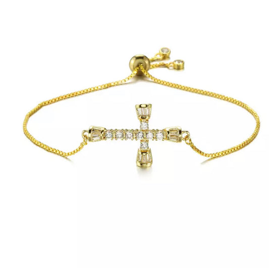 Gianna Cross Bracelet - Gold