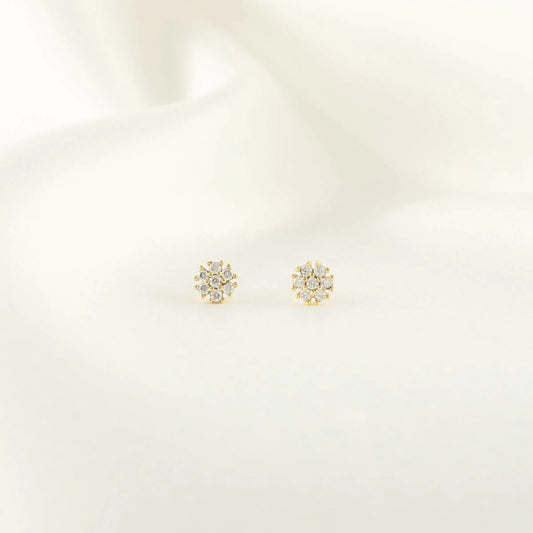 Florance White Zircon Flower Studs